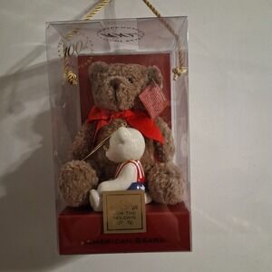 Lenox For The Holidays 100th Anniversary American Bears Plush Ceramic Ornament